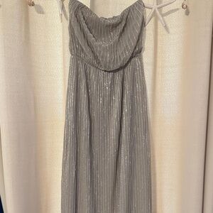 THE LIMITED Elegant Gold Strapless Evening Dress